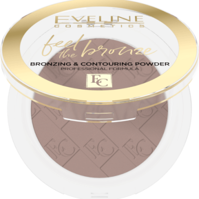 Pó bronzeador e contorno Eveline Cosmetics feel the bronze em embalagem redonda