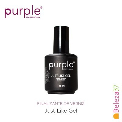 Frasco preto de verniz 'Just Like Gel' da marca Purple Professional