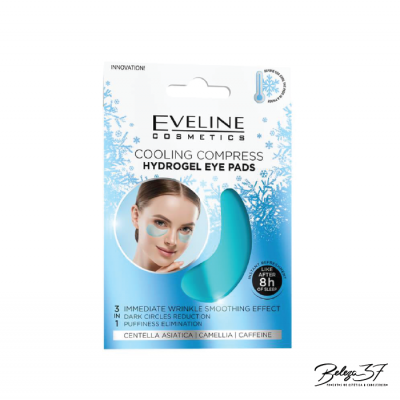 Pacote de compressas hidrogel para olhos azul e branco da Eveline Cosmetics