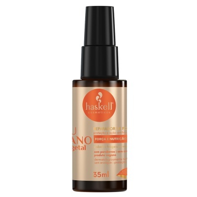 Frasco de spray cosmético Haskell 35ml bege e castanho