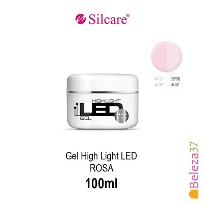 Frasco branco de Gel High Light LED ROSA de 100 ml da Silcare