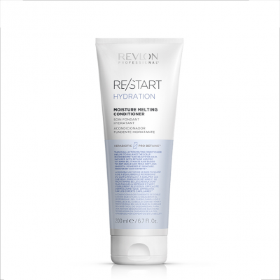 Condicionador RE/START HYDRATION Revlon Professional embalagem branca e azul