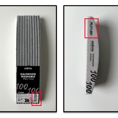 Lima de unhas cinza Halfmoon Washable Pro File da Andreia com embalagem preta e cinza