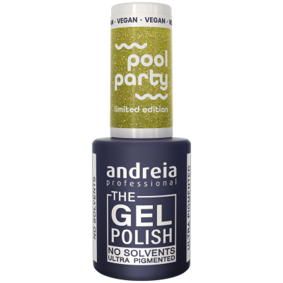 Frasco de verniz gel azul escuro da andreia professional edição limitada pool party