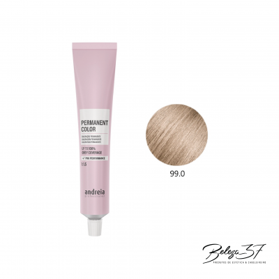 Tubo rosa de tinta de cabelo permanente Andreia Professional com tom castanho claro 99.0