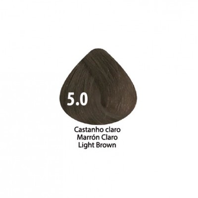 Amostra de cor de cabelo castanho claro 5.0 em fundo branco