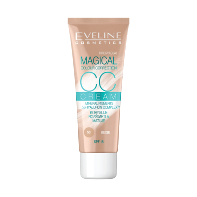 Tube de creme CC Eveline Cosmetics na cor bege