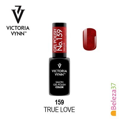 Verniz gel Victoria Vynn True Love 159 vermelho com amostra da cor
