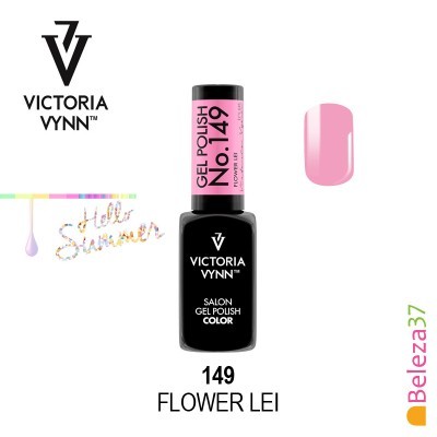 Verniz gel unhas Victoria Vynn nº 149 Flower Lei, rosa claro, embalagem preta com tampa rosa