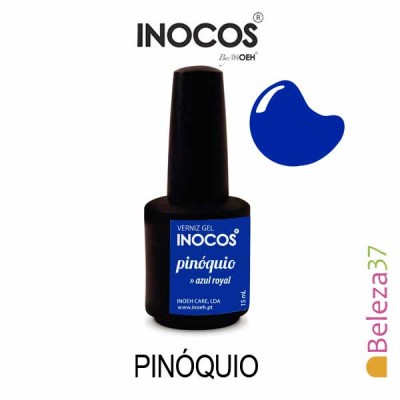 Verniz gel azul royal Inocos pinóquio com tampa preta