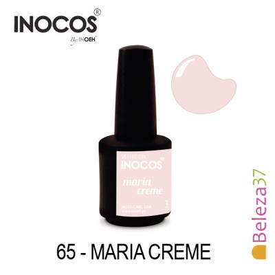 Frasco de verniz gel INOCOS Maria Creme rosa claro com tampa preta