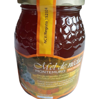 Frasco de mel Montemuro de vidro com tampa metálica