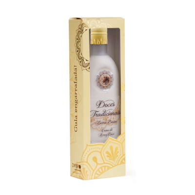 Embalagem com garrafa de creme Honey Doux Doces Tradicionais