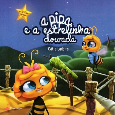 Capa de livro infantil com duas abelhas e uma estrela dourada sorridente