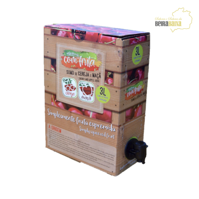 Caixa de sumo 3 litros com torneira sabor cereja e maçã