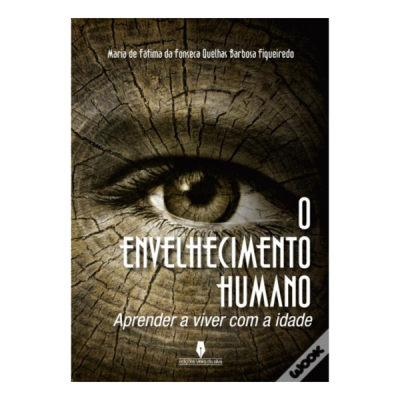 Capa de livro com título em branco sobre imagem de olho e textura de madeira craquelada