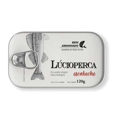 Lata de conserva de lúcioperca em azeite virgem extra biológico