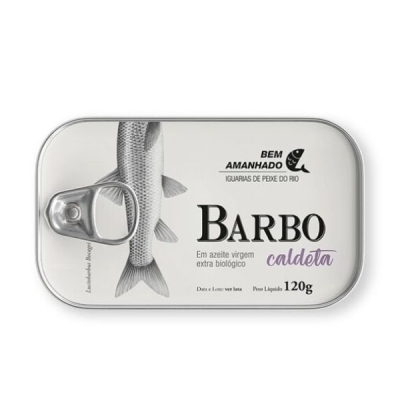 Lata de conserva de peixe BARBO caldeta da marca BEM AMANHADO