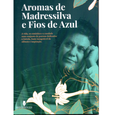 Capa de livro verde com título e imagem de mulher pensativa e flores ilustradas