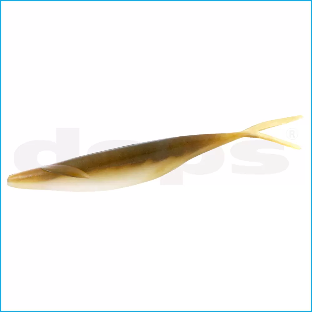 Amostra Deps Sakamata Shad 4" Isca artificial de pesca castanho claro com cauda bifurcada