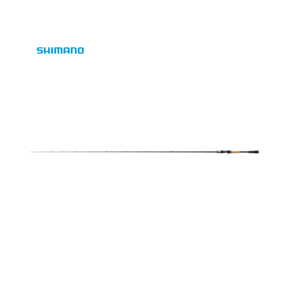 Cana Casting Shimano Expride 172 H Vara de pesca SHIMANO preta e castanha sobre fundo branco