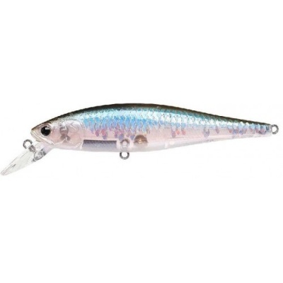 Isca de pesca prateada e azul em forma de peixe para pesca