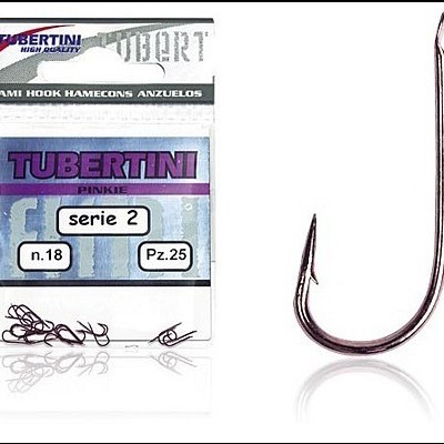 Pacote de anzóis Tubertini série 2 tamanho 18 com anzóis metálicos