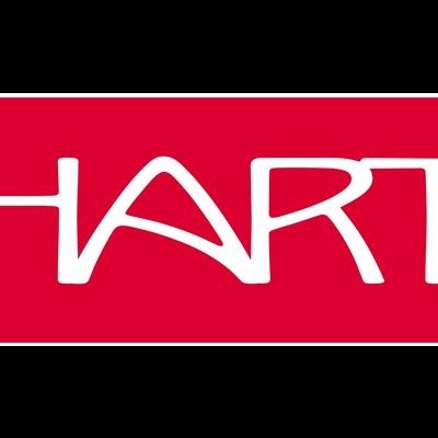 Logótipo da marca HART com fundo vermelho e letras brancas