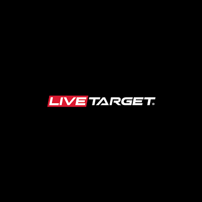 Logótipo com as palavras LIVE TARGET em fundo preto.