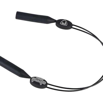 Corda de pular preta com pegas e logótipos