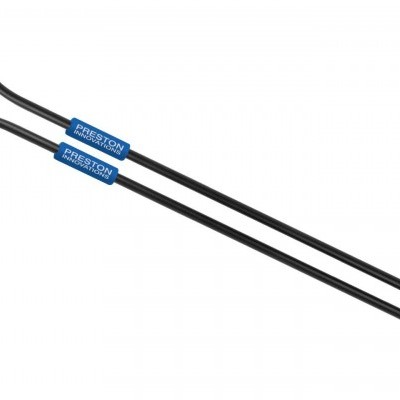 Par de ferramentas pretas com etiquetas azuis e extremidades pontiagudas