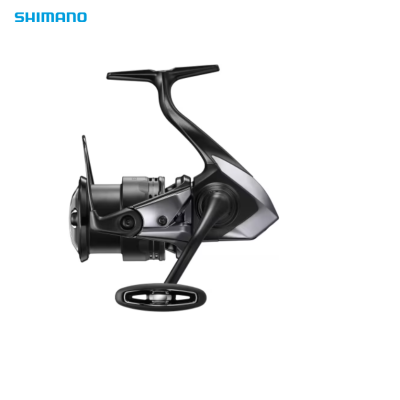 Carreto de pesca preto e cinza Shimano com manivela oval