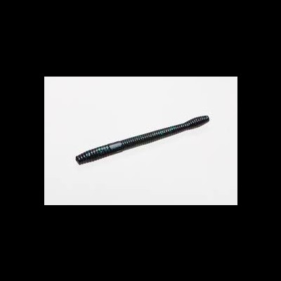 Isca artificial cilíndrica preta com reflexos azuis