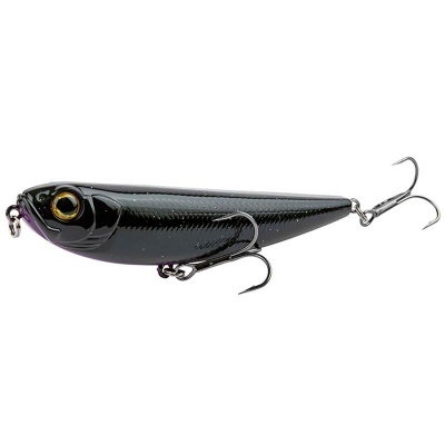Isca artificial preta com anzóis duplos para pesca