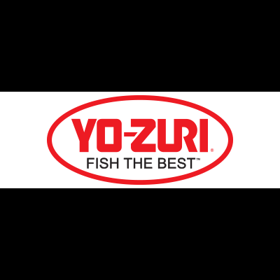 Logotipo da marca YO-ZURI com texto 'FISH THE BEST' em fundo branco