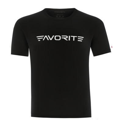 T-shirt preta com logótipo FAVORITE branco