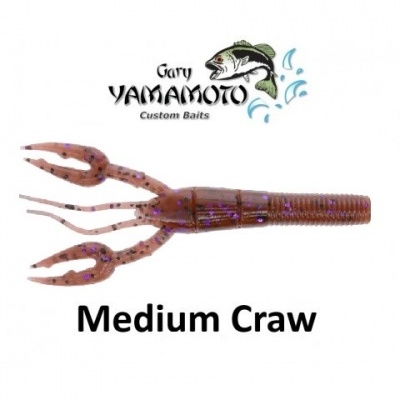 Isco artificial Medium Craw castanho com pontos roxos da Gary Yamamoto