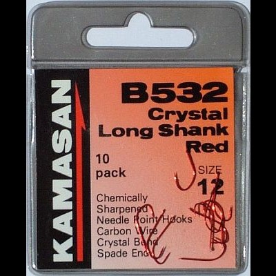 Embalagem de anzóis vermelhos KAMASAN B532 tamanho 12