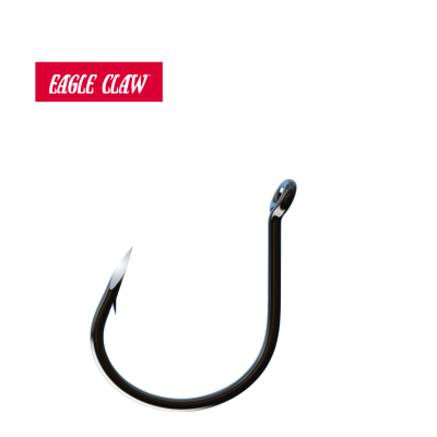 Anzol de pesca metálico preto com ponta afiada e marca EAGLE CLAW