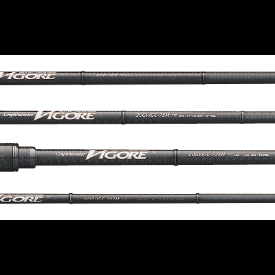 Quatro varas de pesca VIGORE com cabos em cortiça e detalhes pretos e prateados