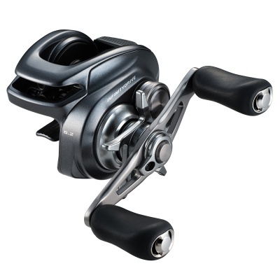 Carretel de pesca baitcasting cinzento e preto