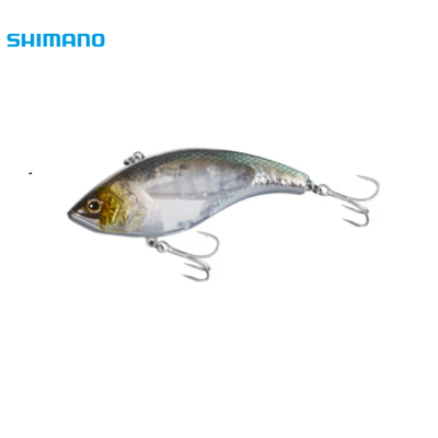 Isca de pesca artificial Shimano cinza e amarelo com anzóis