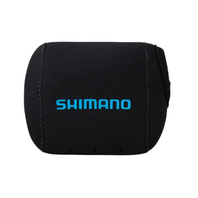 Capa protetora preta com logo azul Shimano