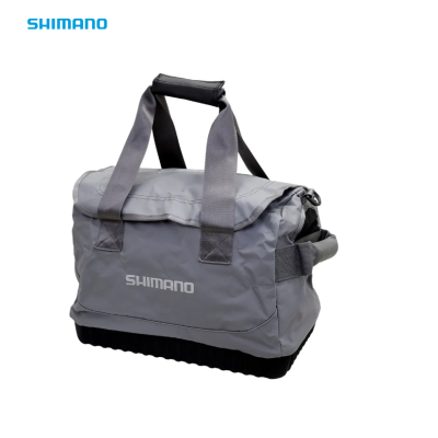 Mala de viagem cinzenta com o logótipo SHIMANO