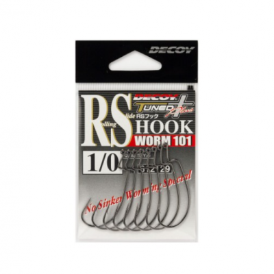 Embalagem com conjunto de anzóis metálicos prateados Decoy RS Hook Worm 101 tamanho 1/0