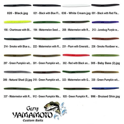 Iscos artificiais coloridos para pesca e logotipo Gary Yamamoto Custom Baits