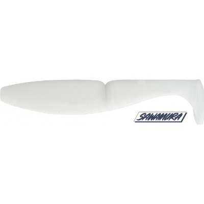 Isca de pesca branca com cauda em remoinho