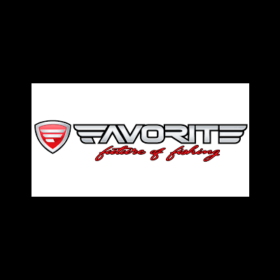 Logótipo com escudo vermelho e branco e texto Avorite future of fishing