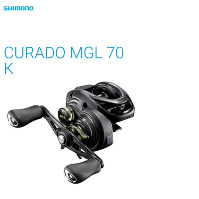 Carretel de pesca Shimano CURADO MGL 70 K preto com detalhes metálicos verdes