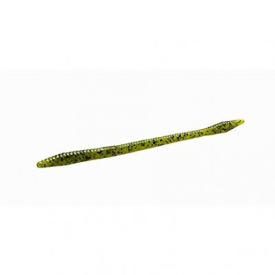 Isco de pesca artificial verde com pontos pretos em fundo branco